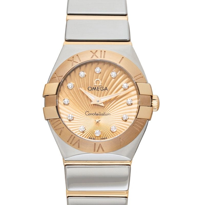 Montre Constellation 24 mm, cadran champagne, acier inoxydable, or jaune 18 carats, 123.20.24.60.58.002