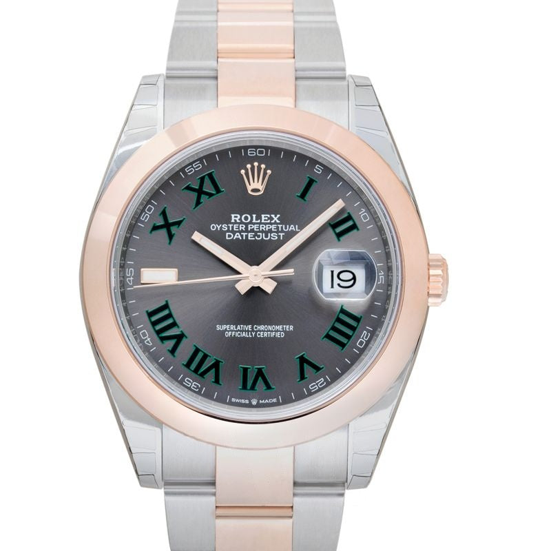 Datejust 41 mm Slate Dial in Stainless Steel, Everose Gold 126301-0015