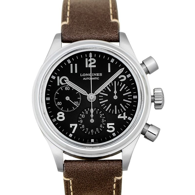 Longines Heritage 41 mm Black Dial in Stainless Steel L28164532
