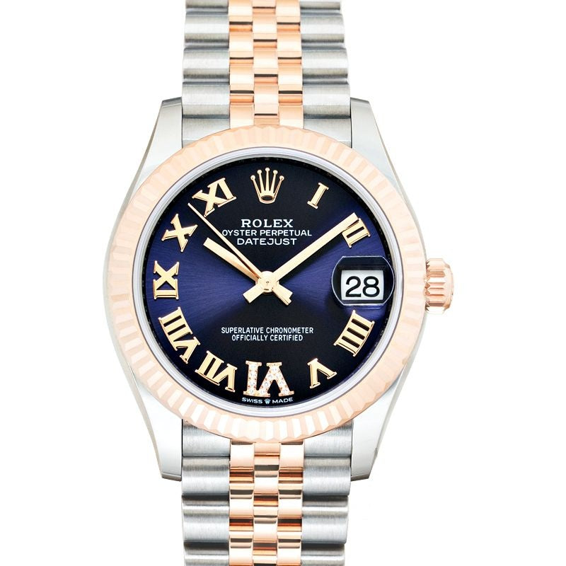 Datejust 31 mm Purple Dial in Stainless Steel, Everose Gold 278271-0020
