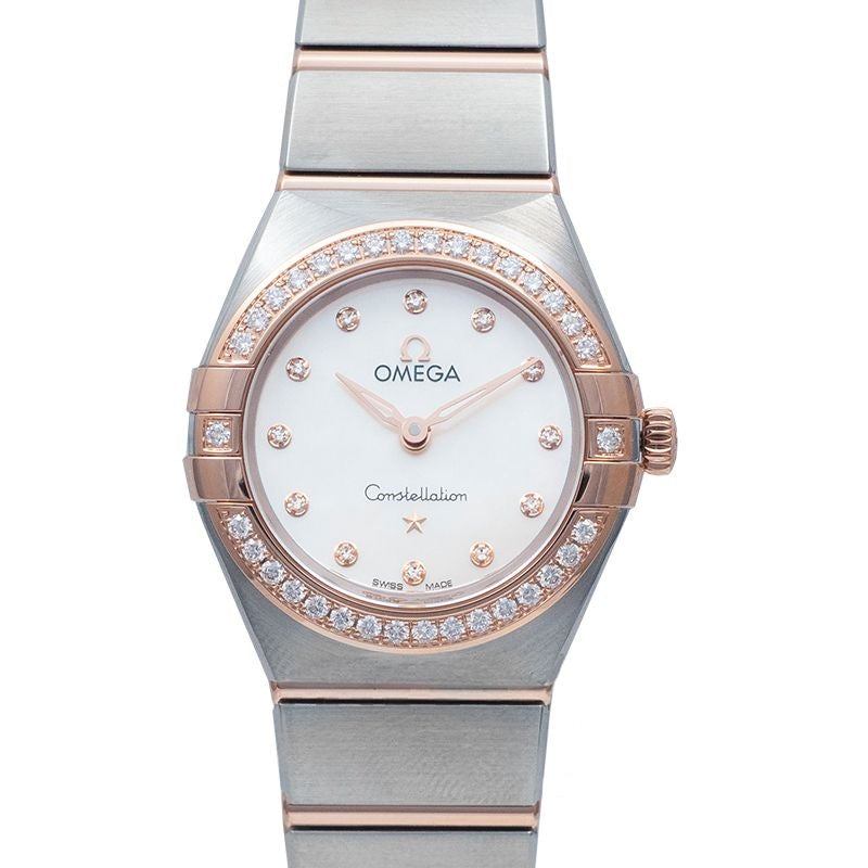 Constellation 25 mm Mother of Pearl Dial in Rose Gold & Stainless Steel, Steel, Mixed 131.25.25.60.55.001