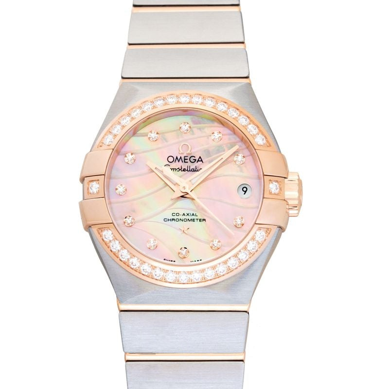 Constellation 27 mm Mother of pearl Dial in 18kt Rose Gold, Stainless Steel 123.25.27.20.57.003