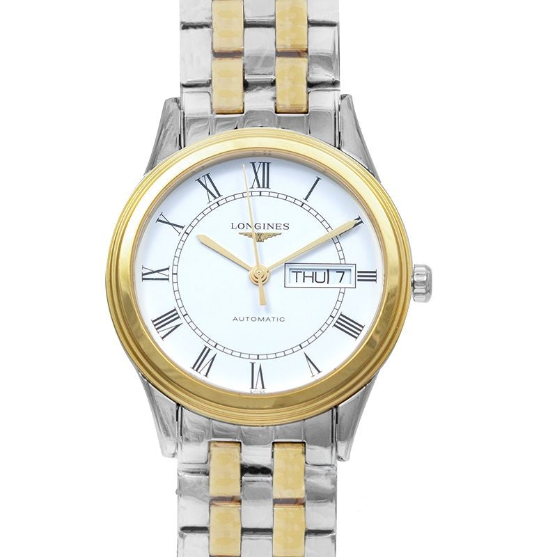 Flagship ? 38.50?mm White matt Dial in Stainless Steel, yellow PVD coating L48993217