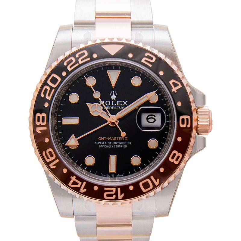 GMT Master II 40 mm Black Dial in Stainless Steel, Everose Gold 126711CHNR-0002