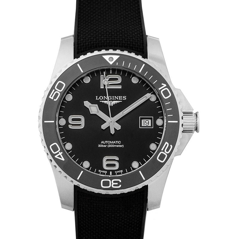 HydroConquest 41 mm Black Dial in Stainless Steel L37814569