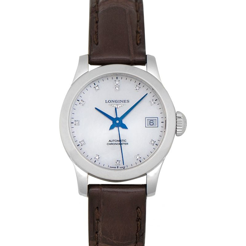 Record $ 26.00$mm White mother-of-pearl Dial in Stainless Steel L23204872