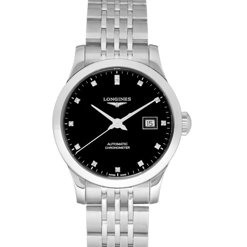 Record 30mm Black Dial in Stainless Steel L23214576