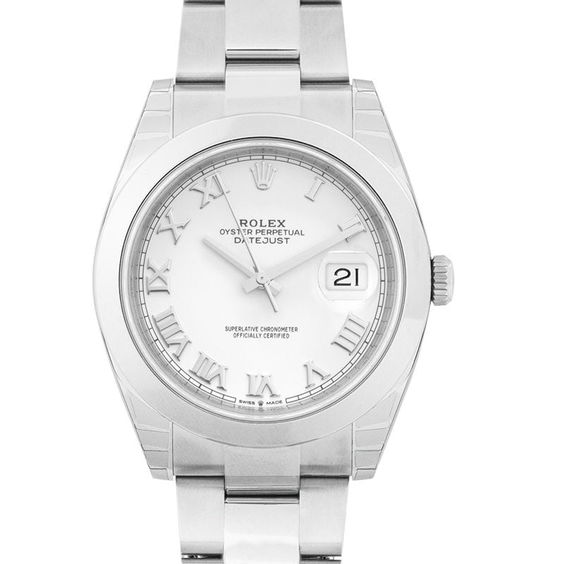 Datejust 41 mm White Dial in Stainless Steel 126300-0015