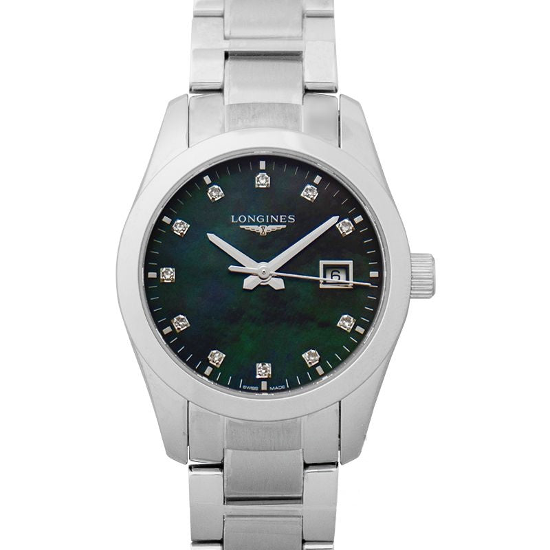 Conquest Classic 29.5mm Black Mother of Pearl Dial in Stainless Steel L22864886