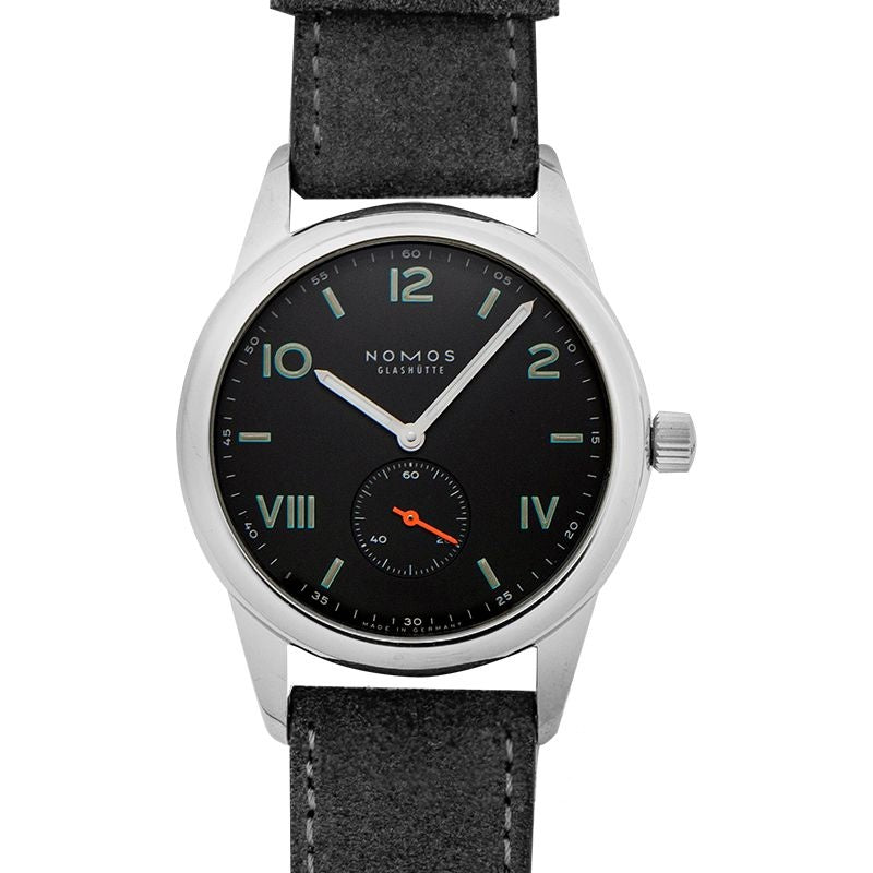 Club 38.5mm Black Dial in stainless steel sapphire crystal glass back 738