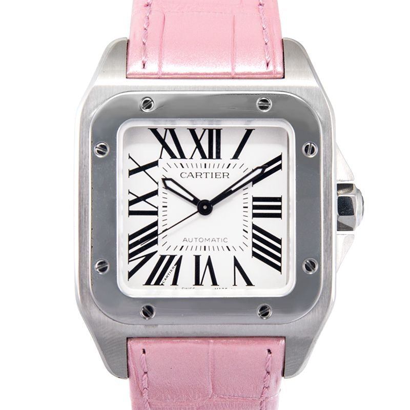 Santos de Cartier 33mm Silver Dial in Stainless Steel W20126X8