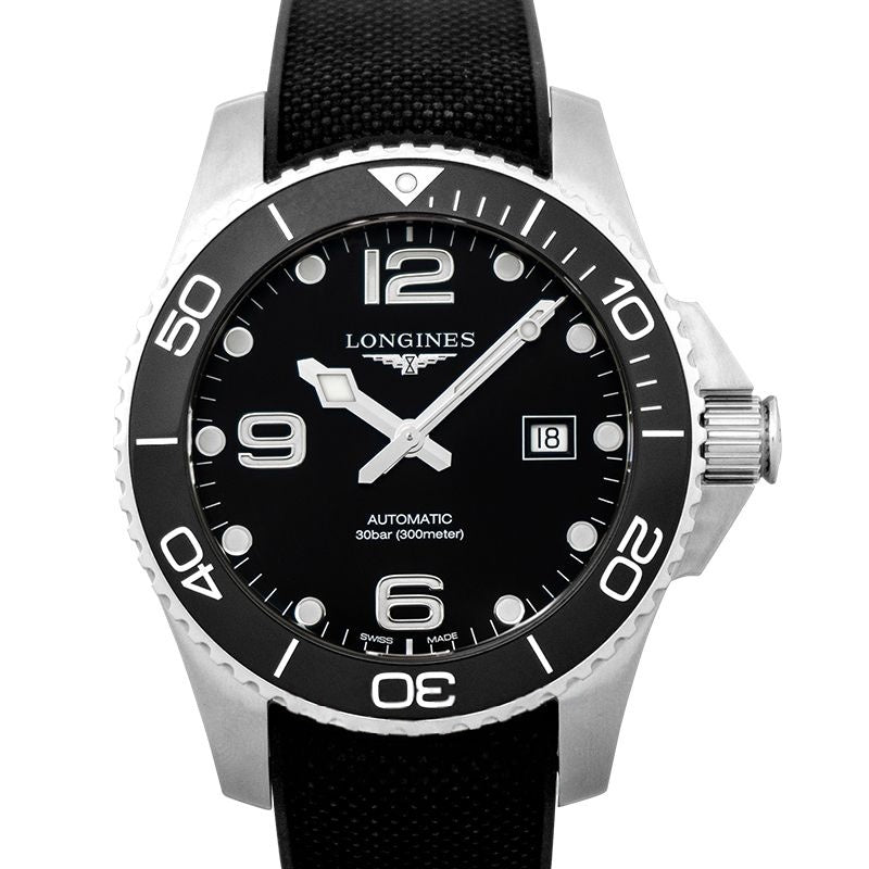 HydroConquest 43mm Black Dial in Stainless Steel L37824569