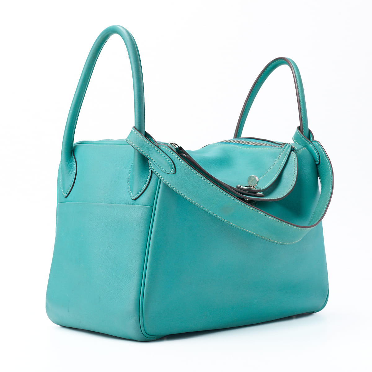 Pre-Owned Lindy 30 2WAY Shoulder Bag Swift Leather Ragon Lagon Silver-Tone Hardware Pre-Owned