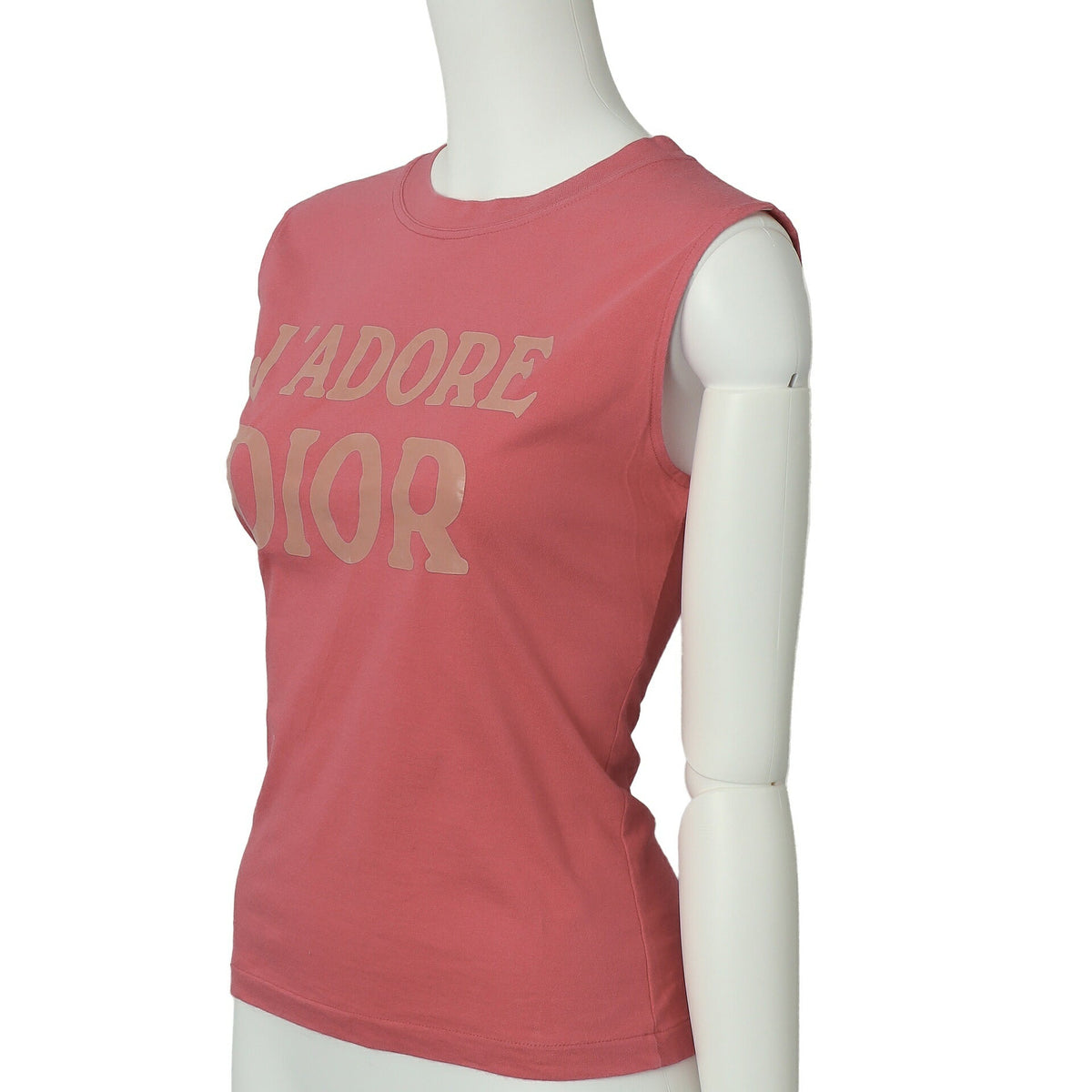 Pre-Owned T-Shirt Sleeveless Cut-and-Sew Cotton Pink Gold-Tone Hardware Pre-Owned