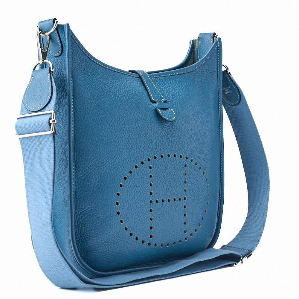 Pre-Owned Umhängetasche Evelyn PM 2 de Tryon Clemence Blue Jean Silberfarbene Hardware Pre-Owned