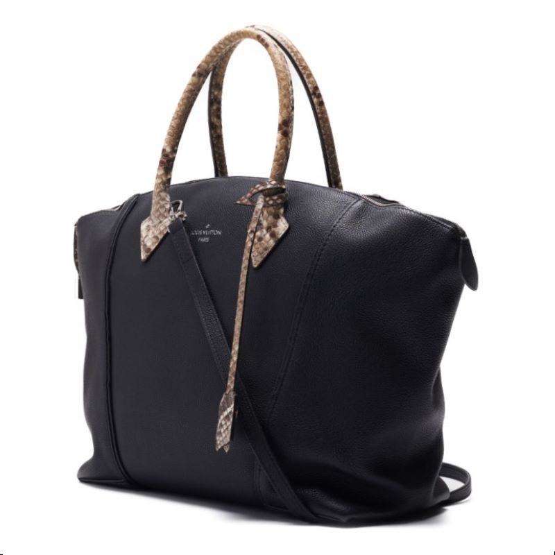 Pre-Owned Vuitton Handbag 2WAY Python Noir Silver-Tone Hardware Pre-Owned