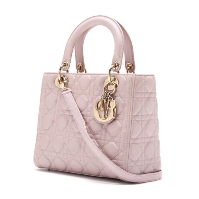 Pre-Owned Lady Cannage 2WAY Hand Lambskin Pink Gold-Tone Hardware Pre-Owned