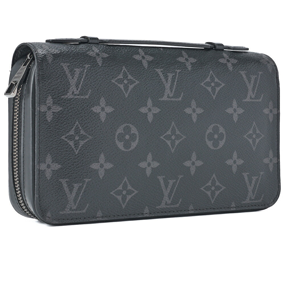 Pre-Owned Vuitton Zippy XL Wallet, Monogram Eclipse, PVC Leather, Noir, Silver-Tone Hardware, Pre-Owned