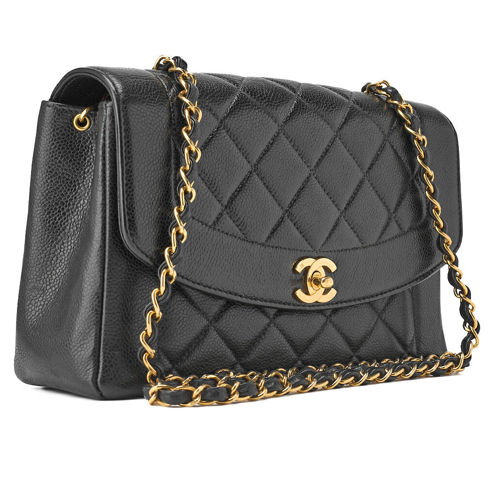 Pre-Owned Shoulder Bag Tote Bag Matelasse Caviar Skin Black Gold-Tone Hardware Pre-Owned
