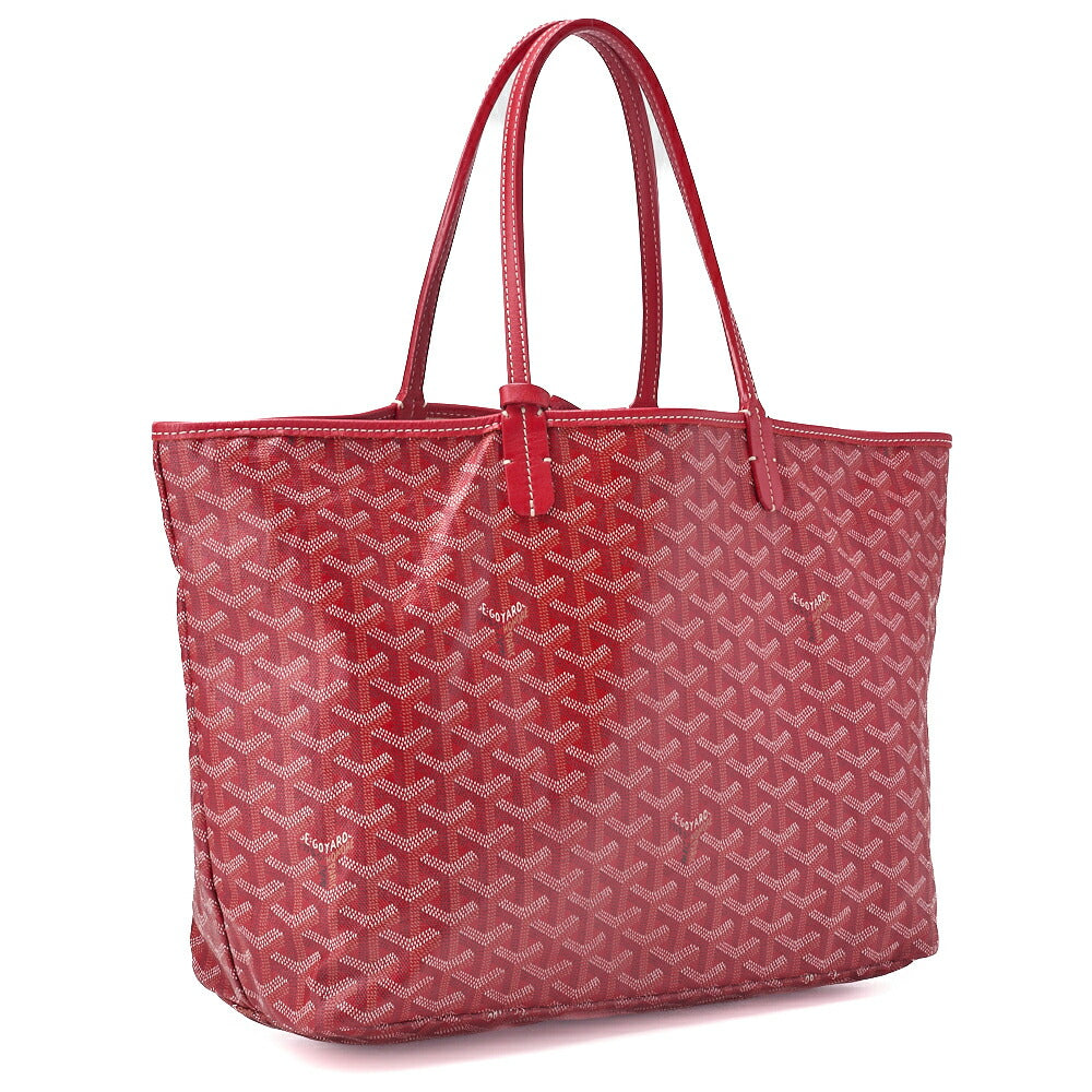 Pre-Owned Saint Louis PM Tote Bag Coated Canvas Red Silver-Tone Hardware Pre-Owned