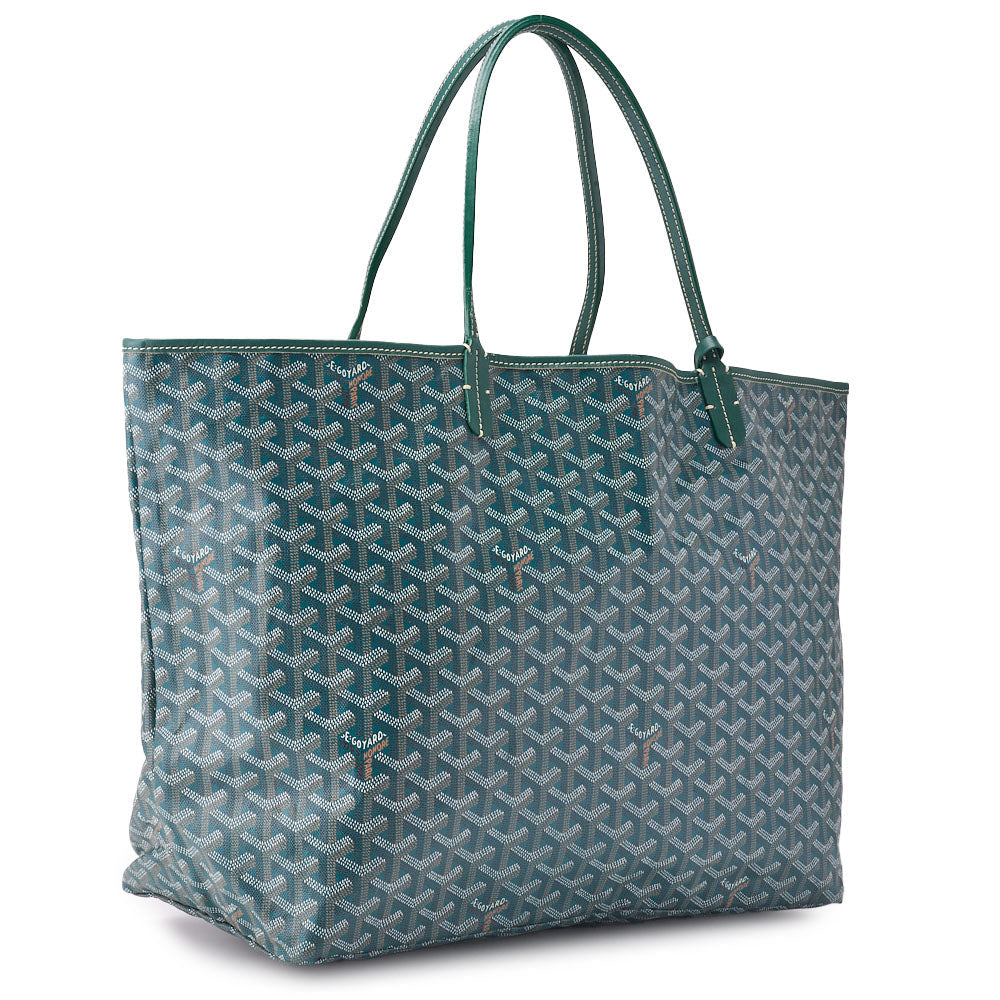 Pre-Owned Saint Louis GM Tote Bag, Coated Canvas, Green, Silver-Tone Hardware, Pre-Owned