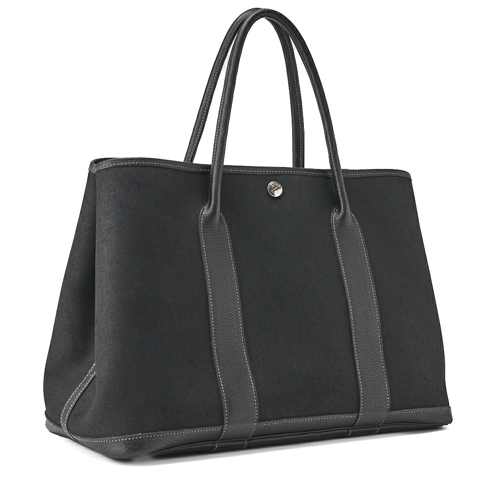 Gebrauchte Garden Party PM Tote Bag Toile Offiche Schwarz Silberfarbene Hardware Gebraucht