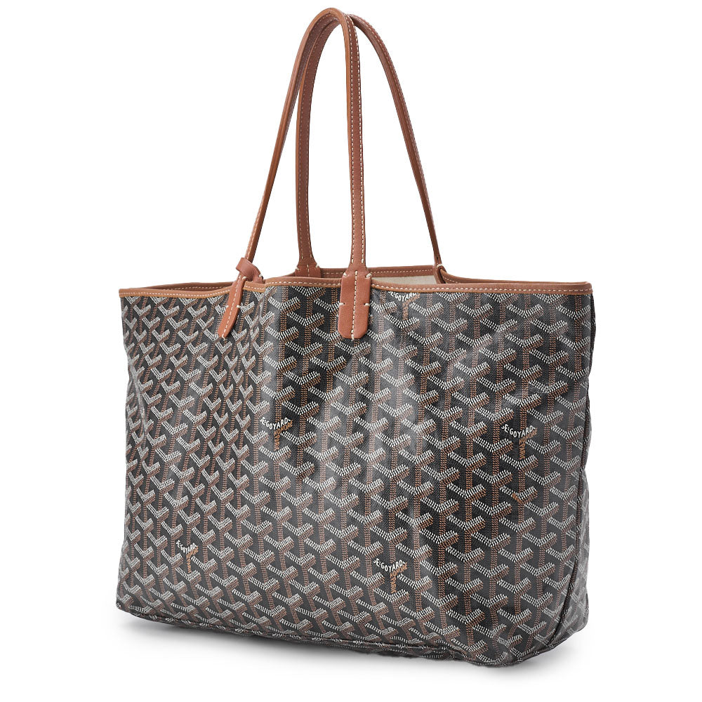 Pre-Owned Saint Louis GM Tote Bag, Coated Canvas, Black, Silver-Tone Hardware, Pre-Owned