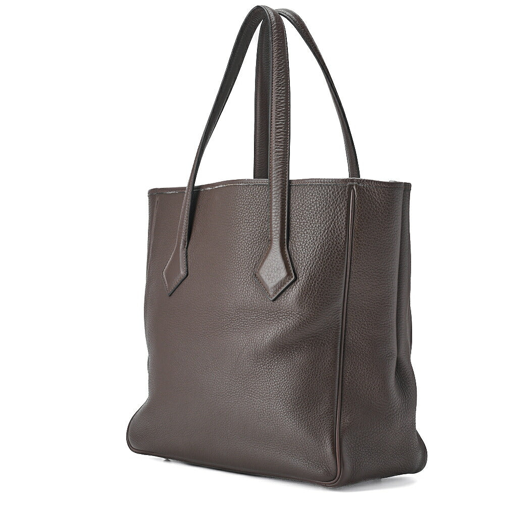 Pre-Owned Victoria Cavas Tote Bag Tryon Clemence Havana Silver-Tone Hardware Pre-Owned