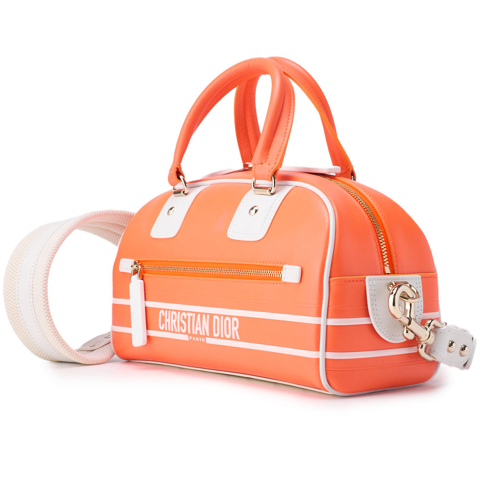 Pre-Owned Mini Boston Bag, 2WAY, Leather, Rubber, Orange, Gold-Tone Hardware, Pre-Owned