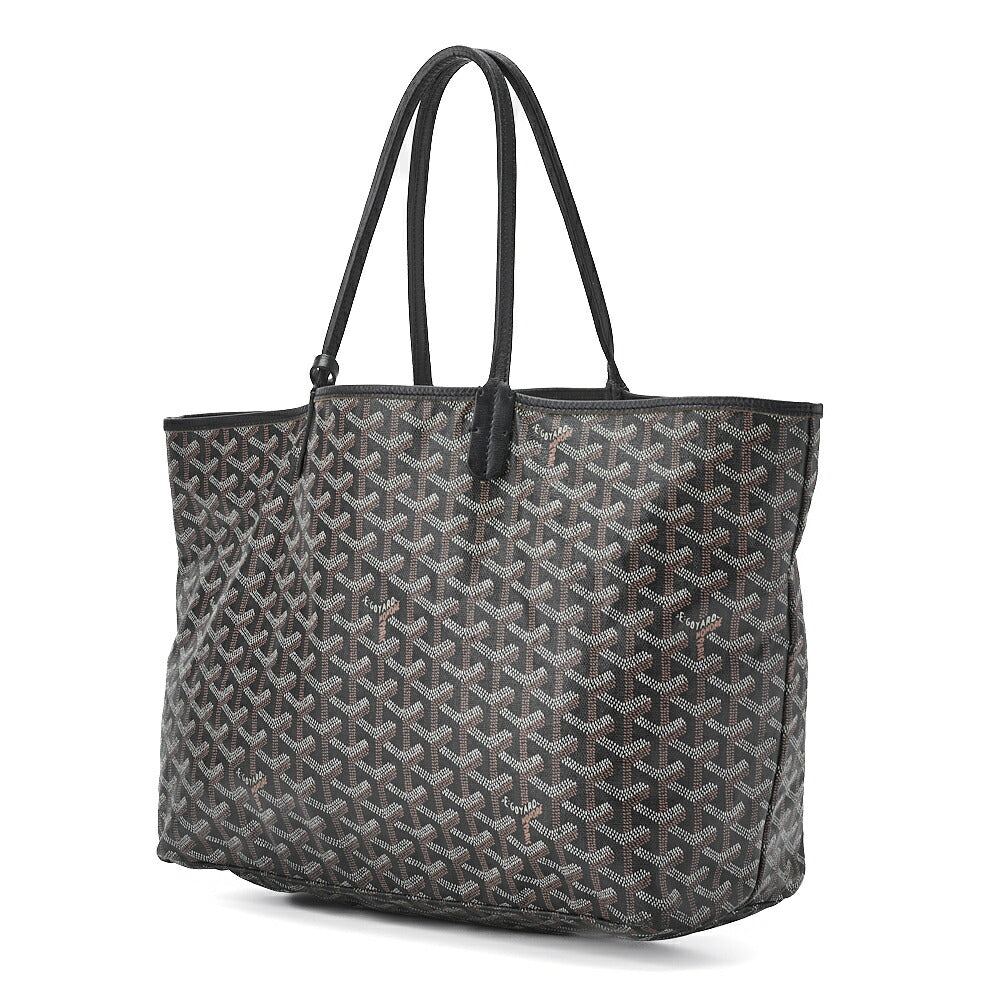 Pre-Owned Saint Louis PM Tote Bag Coated Canvas Black Silver-Tone Hardware Pre-Owned