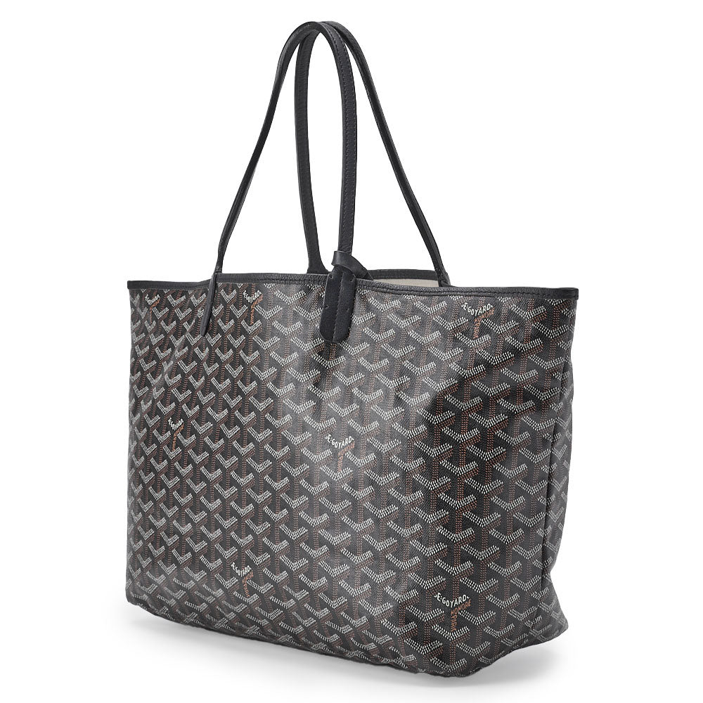 Pre-Owned Saint Louis PM Tote Bag Coated Canvas Black Silver-Tone Hardware Pre-Owned