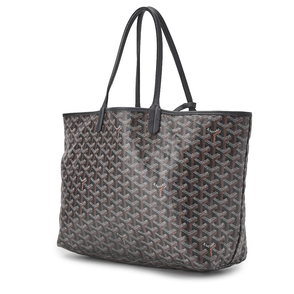 Pre-Owned Saint Louis PM Tote Bag Coated Canvas Black Silver-Tone Hardware Pre-Owned