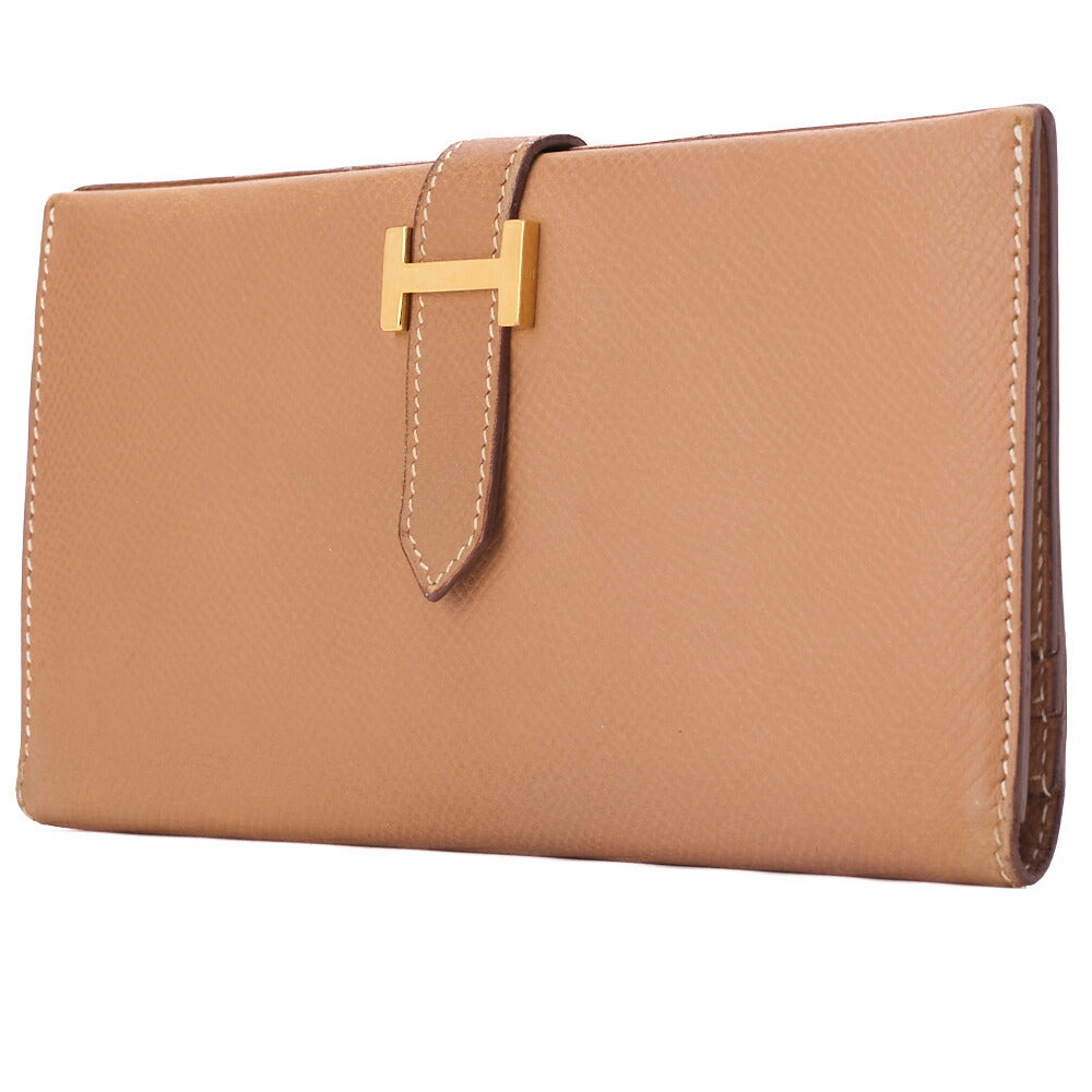 Pre-Owned Bairn Classic Bi-Fold Long Wallet Epson Gold, Gold, Gold-Tone Hardware, Pre-Owned