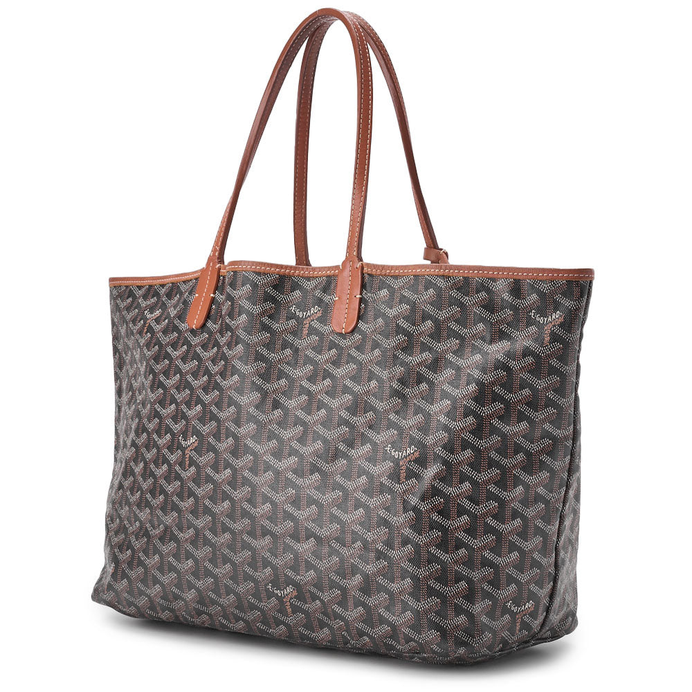 Pre-Owned Saint Louis PM Tote Bag, Coated Canvas, Black, Silver-Tone Hardware, Pre-Owned