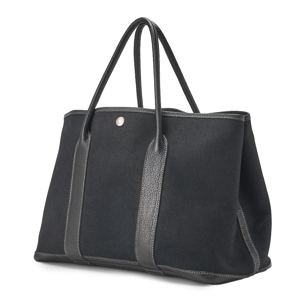 Pre-Owned Garden Party PM Tote Bag, Toile Offiche, Black, Silver-Tone Hardware, Pre-Owned