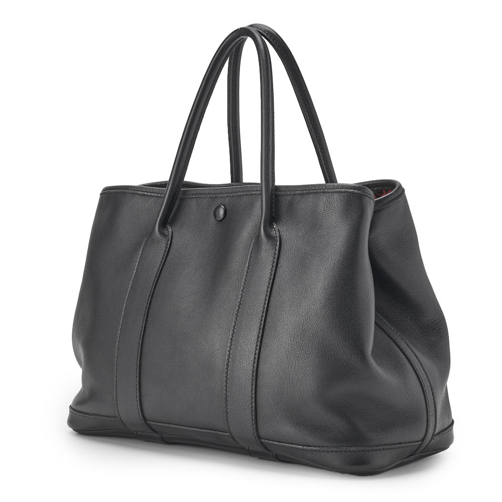 Pre-Owned Garden Party TPM Tote Bag Swift Black Silver-Tone Hardware Pre-Owned