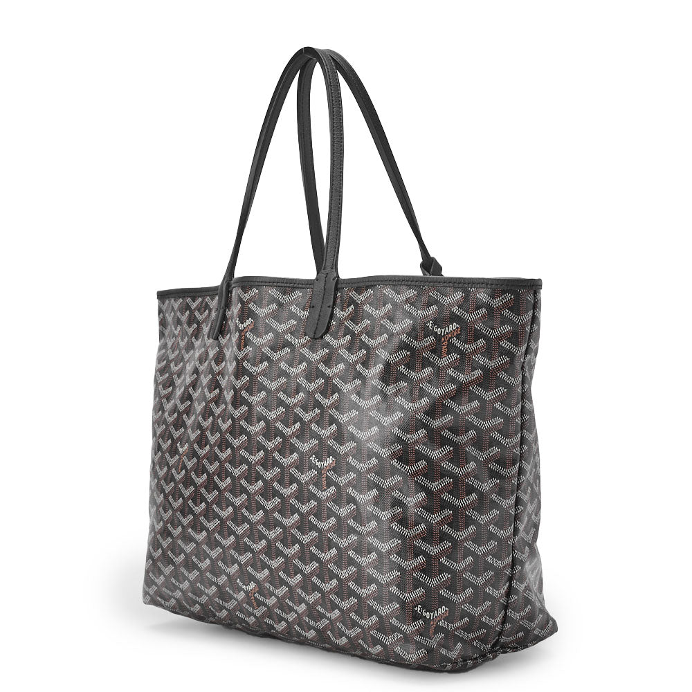 Pre-Owned Saint Louis PM Tote Bag Coating Canvas Black Silver-Tone Hardware Pre-Owned