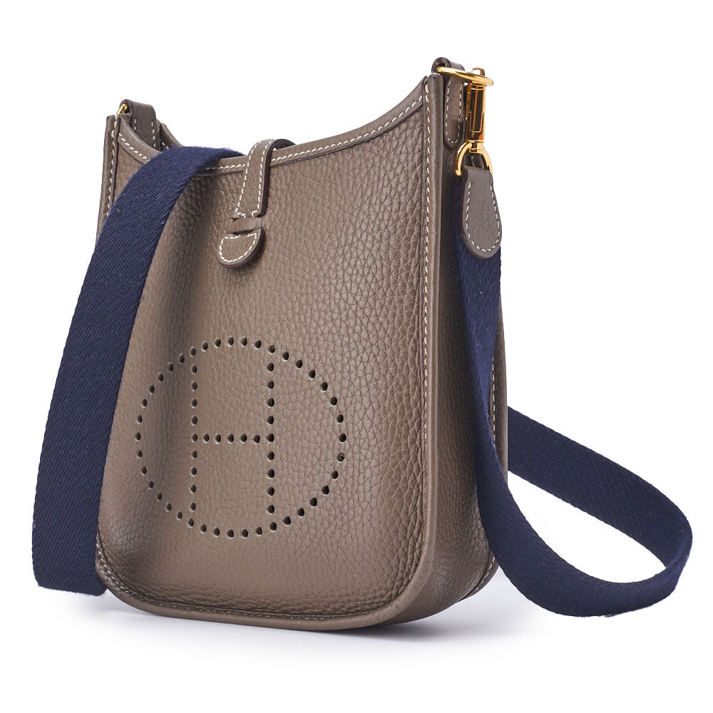 Pre-Owned Evelyn TPM Shoulder Bag Tryon Clemence Leather Etoupe Gold-Tone Hardware Pre-Owned