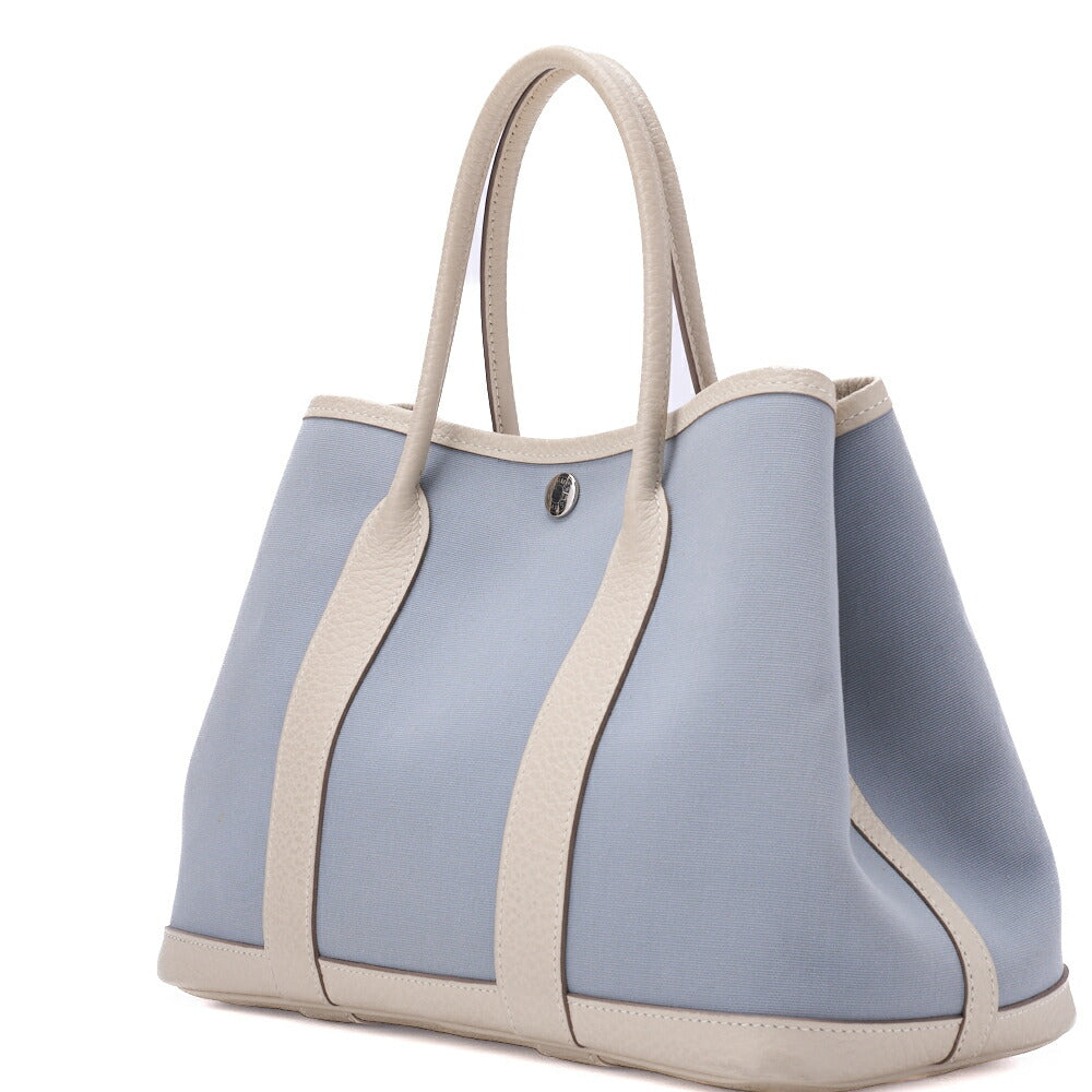 Pre-Owned Garden Party TPM Tote Bag Toile Offiche Blue Silver-Tone Hardware Pre-Owned