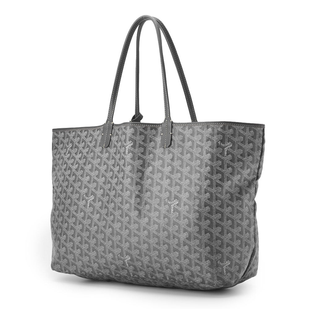 Pre-Owned Saint Louis PM Tote Bag, Coated Canvas, Gray, Silver-Tone Hardware, Pre-Owned