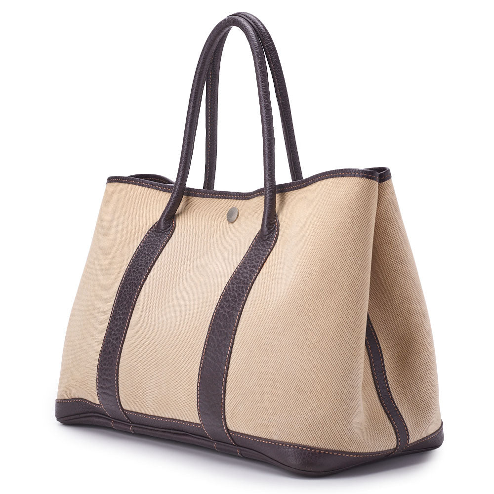 Pre-Owned Garden Party PM Tote Bag, Toile, Ash Brown, Silver-Tone Hardware, Pre-Owned