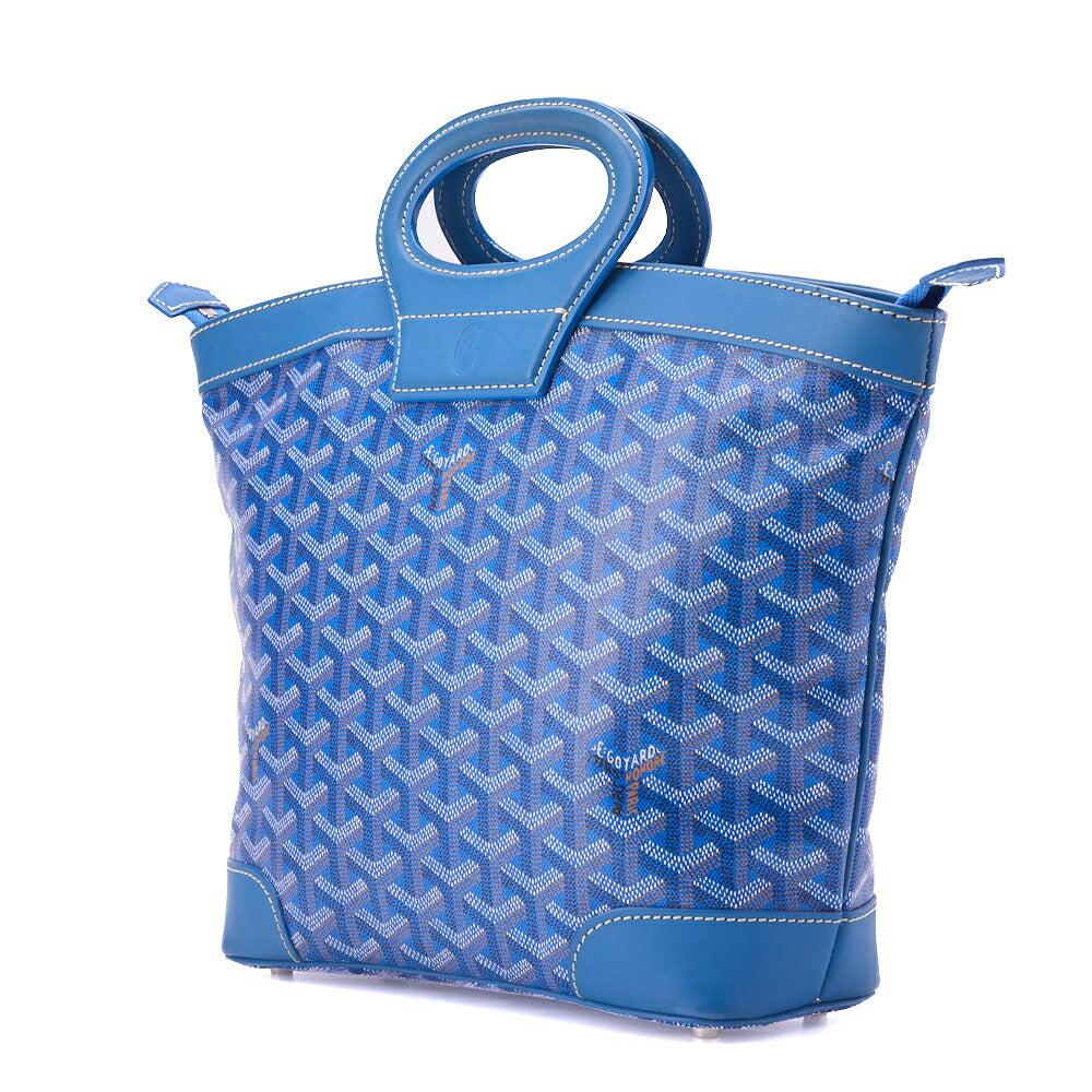Pre-Owned Tote Bag Beluga Coated Canvas Blue Silver-Tone Hardware Pre-Owned