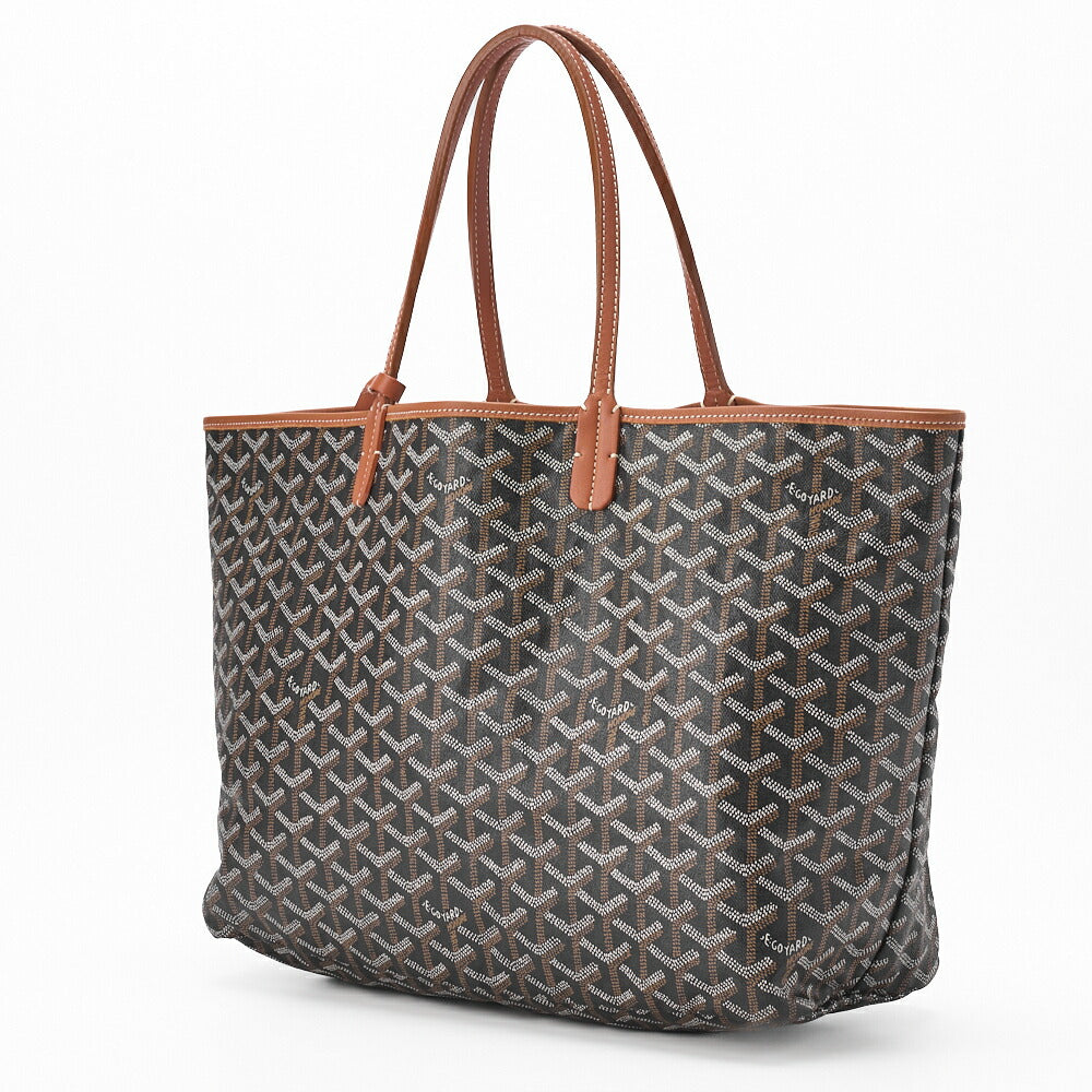 Pre-Owned Saint Louis PM Tote Bag, Coated Canvas, Black, Silver-Tone Hardware, Pre-Owned