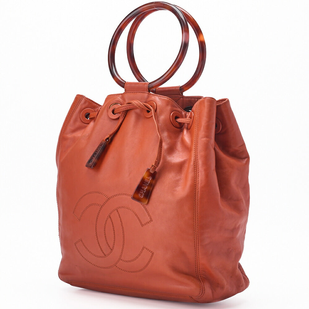 Sac bandoulière d'occasion, Coco Mark, écaille de tortue, cuir d'agneau, orange, finitions dorées, d'occasion