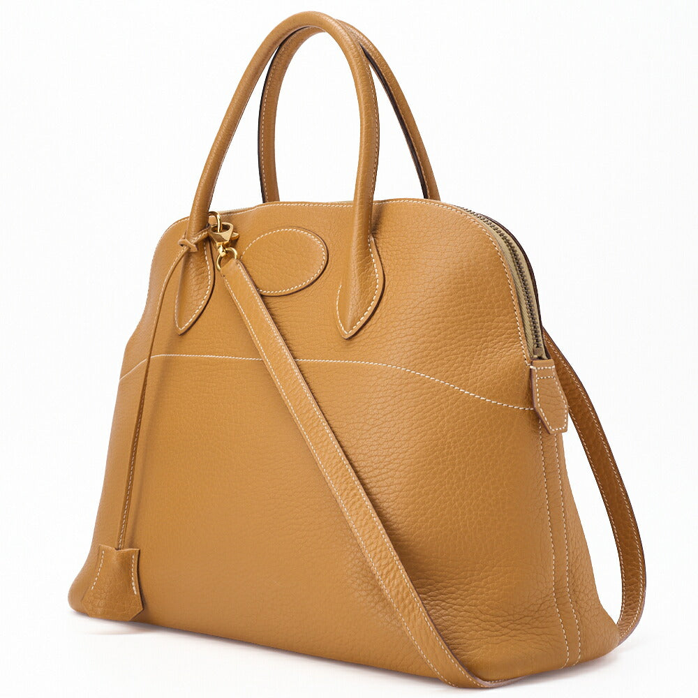 Pre-Owned Bolide 35 Handbag Shoulder Bag Fjord Leather Natural Gold-Tone Hardware Pre-Owned