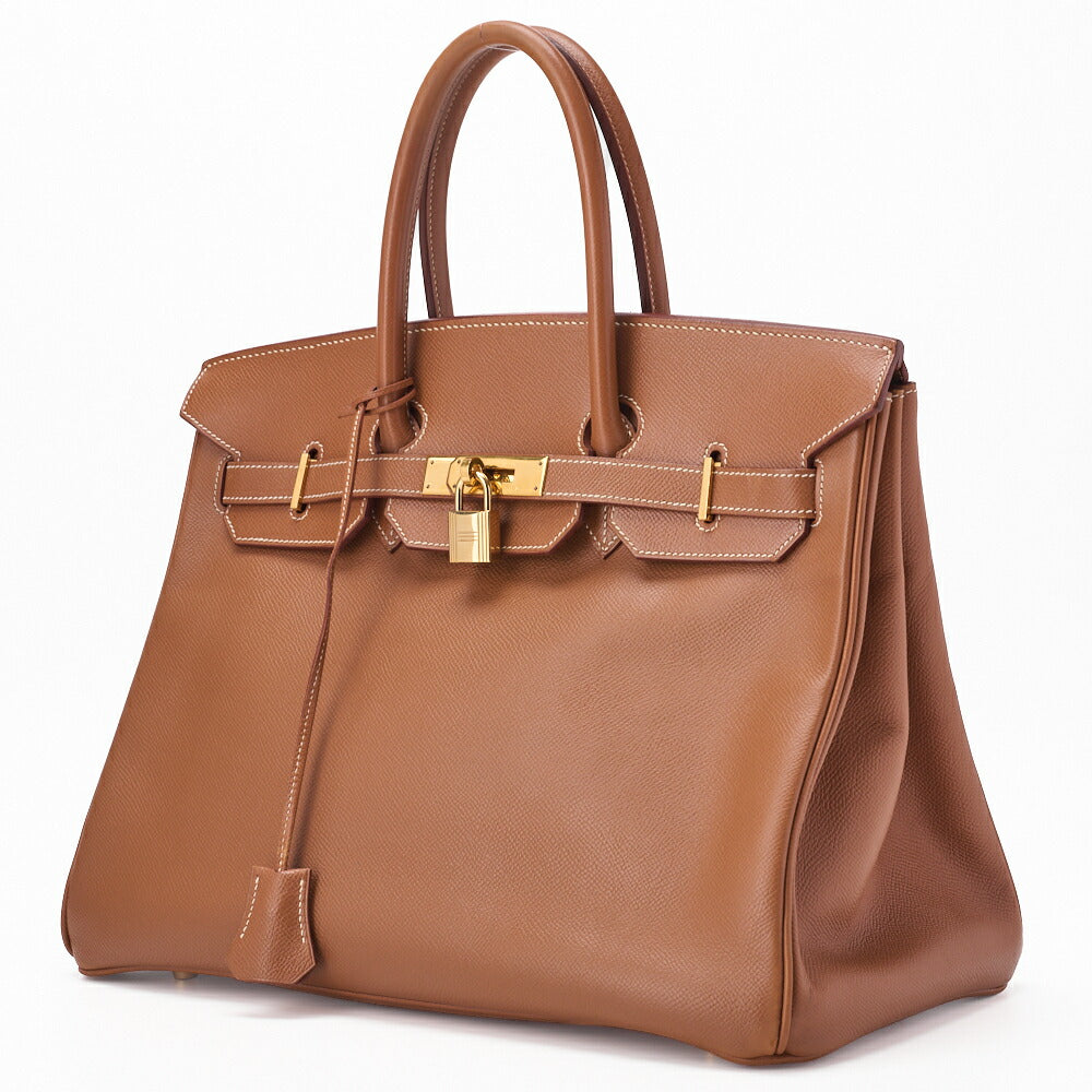 Pre-Owned Birkin 35 Handbag Kushbel Gold, Gold Fittings, Pre-Owned
