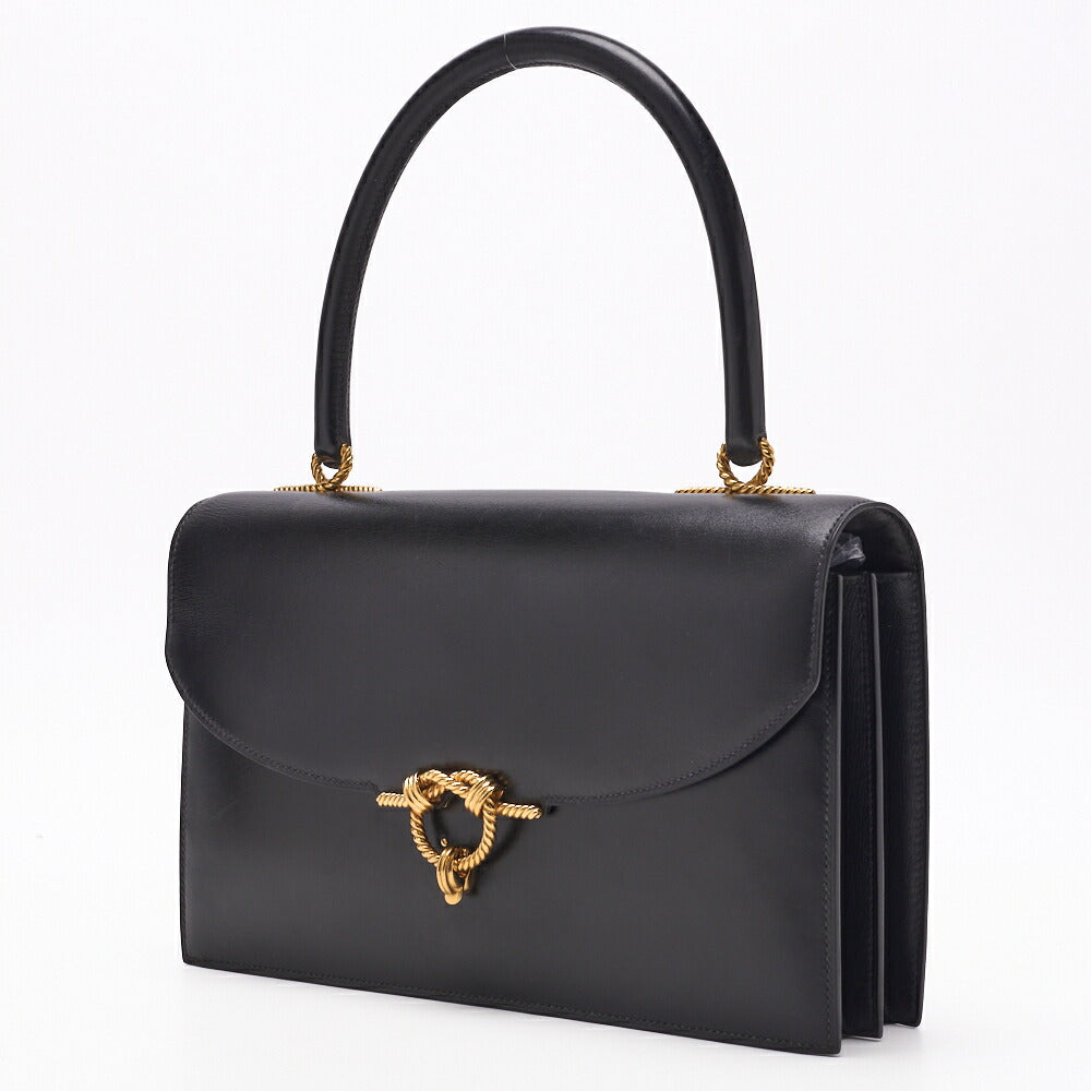 Gebrauchte Cordeliere Handtasche, Boxcalf, Schwarz, Goldfarbene Hardware, Gebraucht