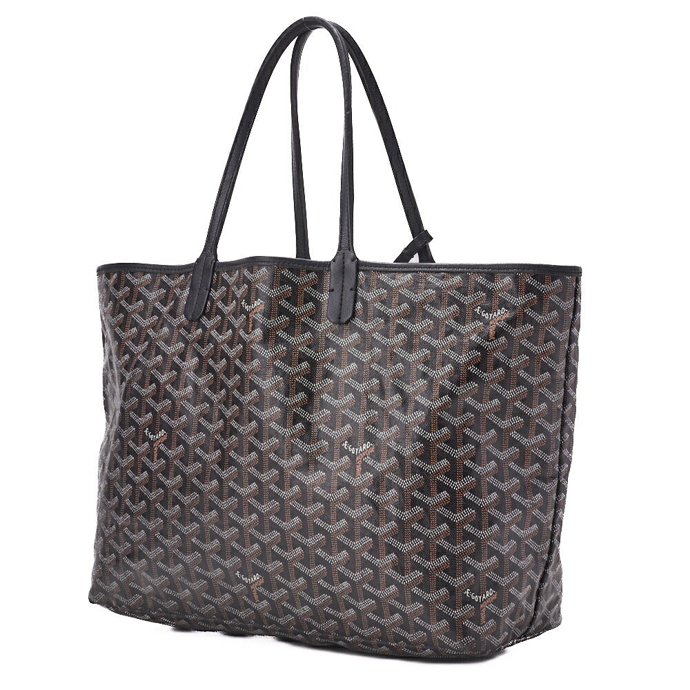 Pre-Owned Saint Louis PM Tote Bag, Coated Canvas, Black, Silver-Tone Hardware, Pre-Owned