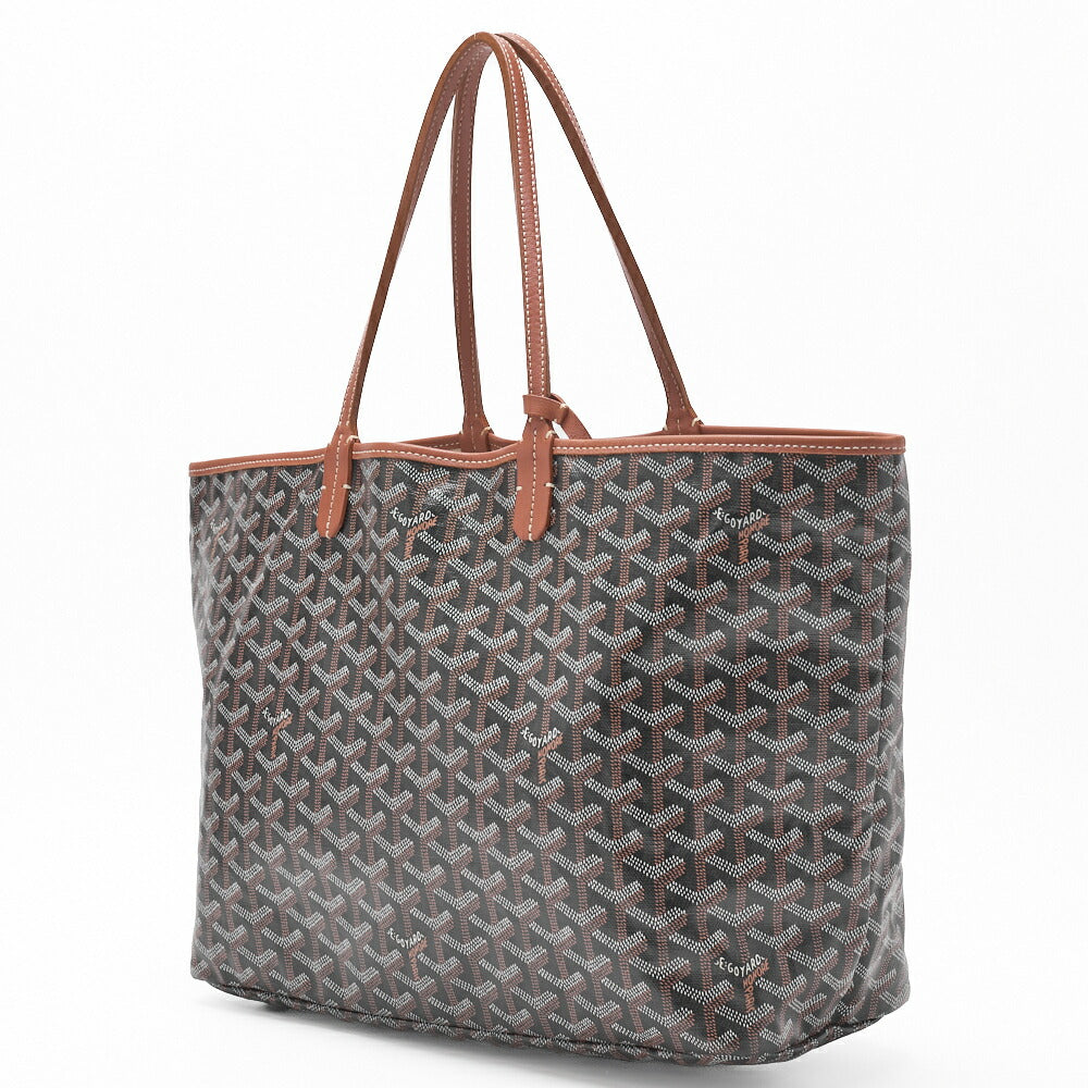 Pre-Owned Saint Louis PM Tote Bag, Coated Canvas, Black, Silver-Tone Hardware, Pre-Owned