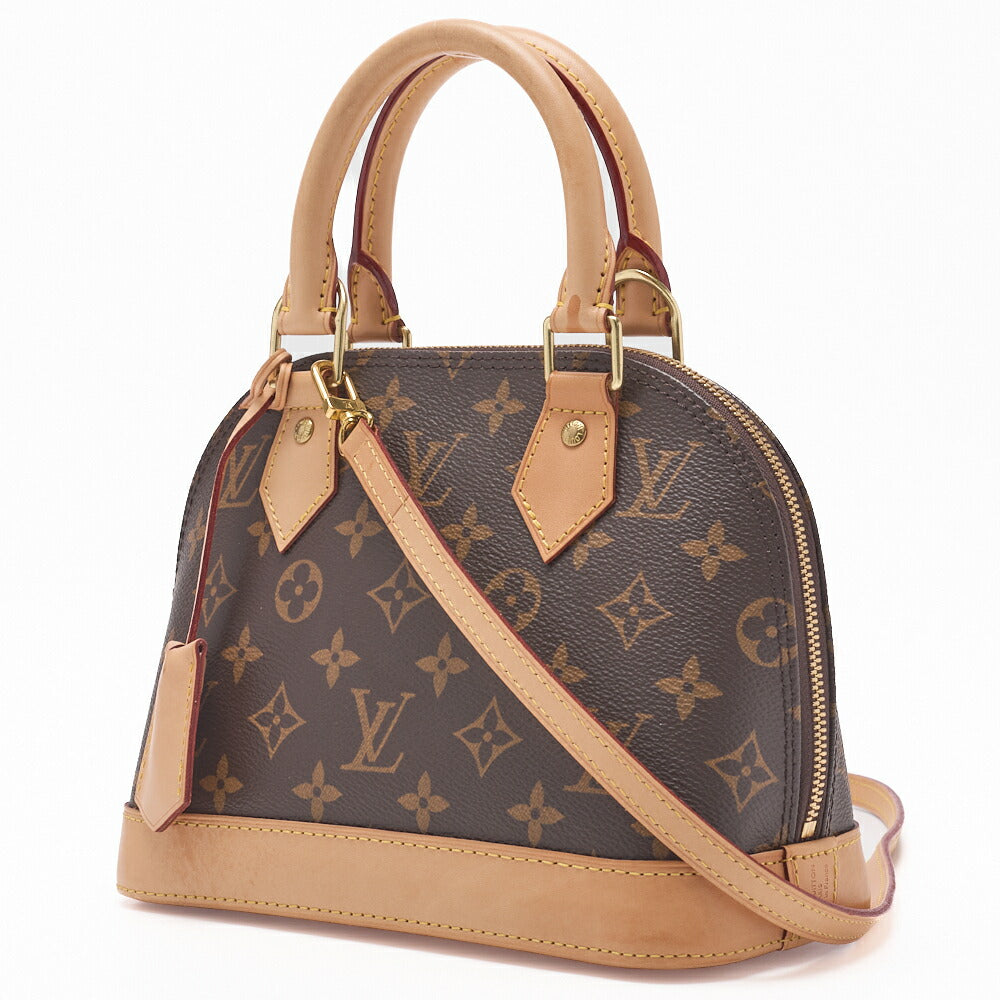 Pre-Owned Vuitton Shoulder Bag, Monogram Alma BB, Brown, Gold-Tone Hardware, Pre-Owned